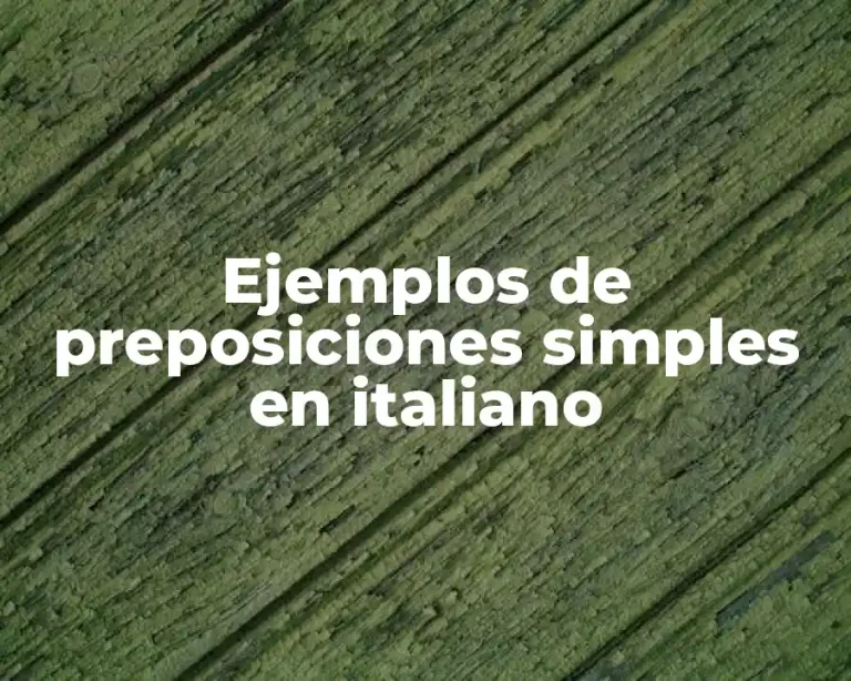 Ejemplos de preposiciones simples en italiano