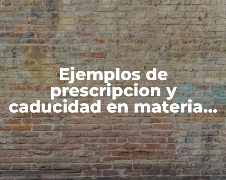 Ejemplos de prescripcion y caducidad en materia fiscal