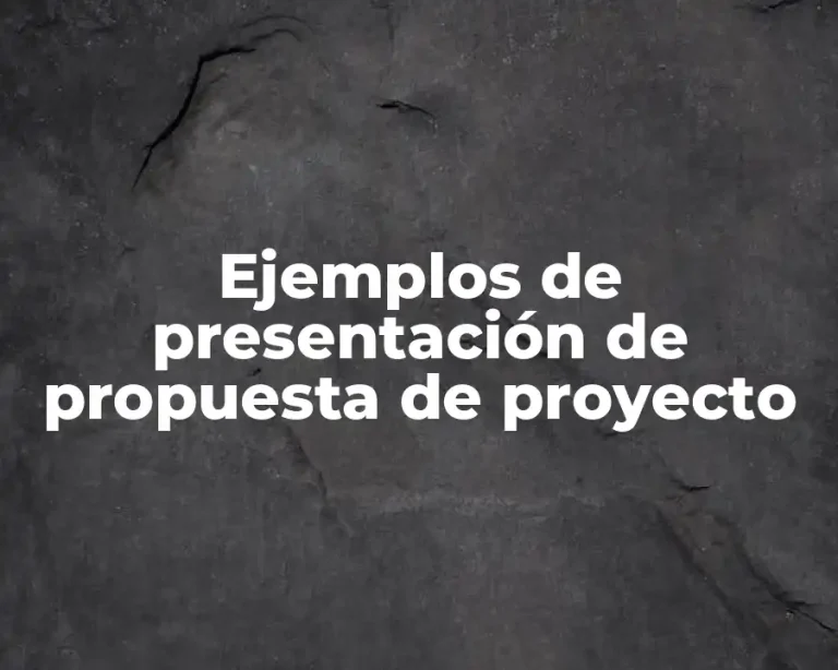Ejemplos de presentación de propuesta de proyecto