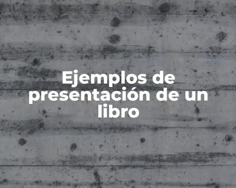 Ejemplos de presentación de un libro
