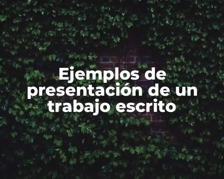 Ejemplos de presentación de un trabajo escrito