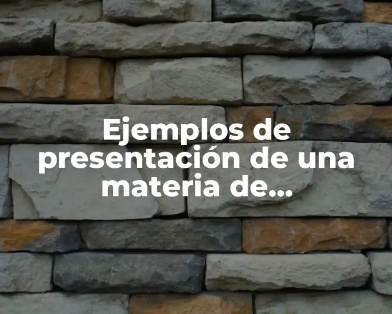 Ejemplos de presentación de una materia de administración oral