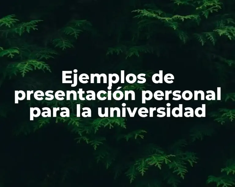 Ejemplos de presentación personal para la universidad