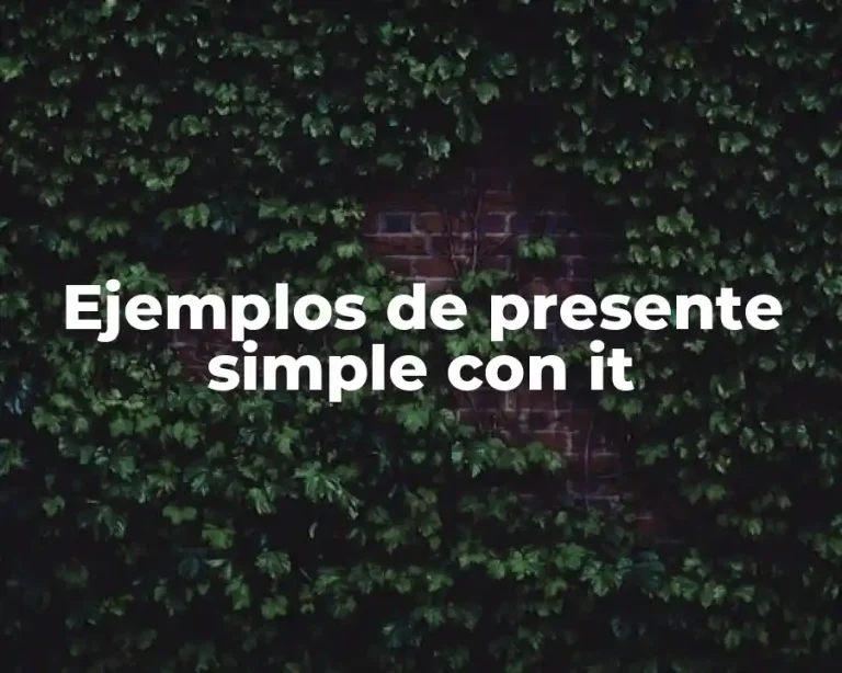 Ejemplos de presente simple con it