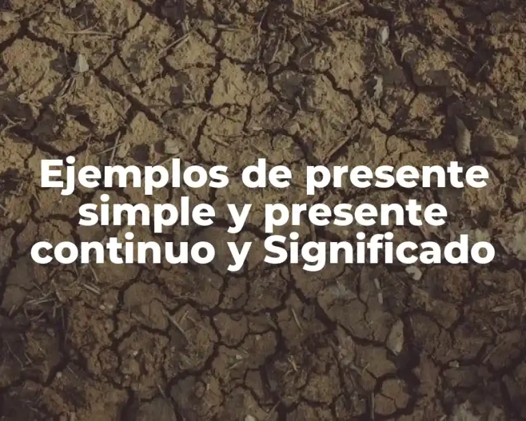 Ejemplos de presente simple y presente continuo y Significado