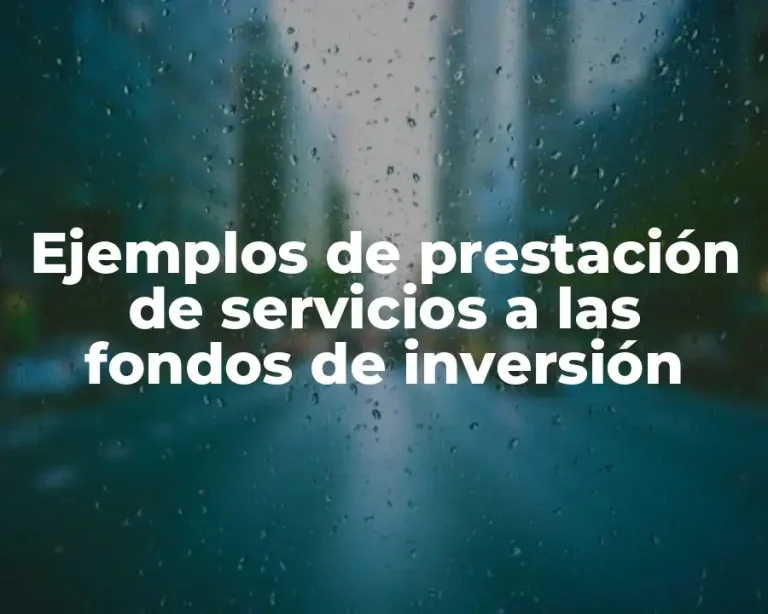 Ejemplos de prestación de servicios a las fondos de inversión