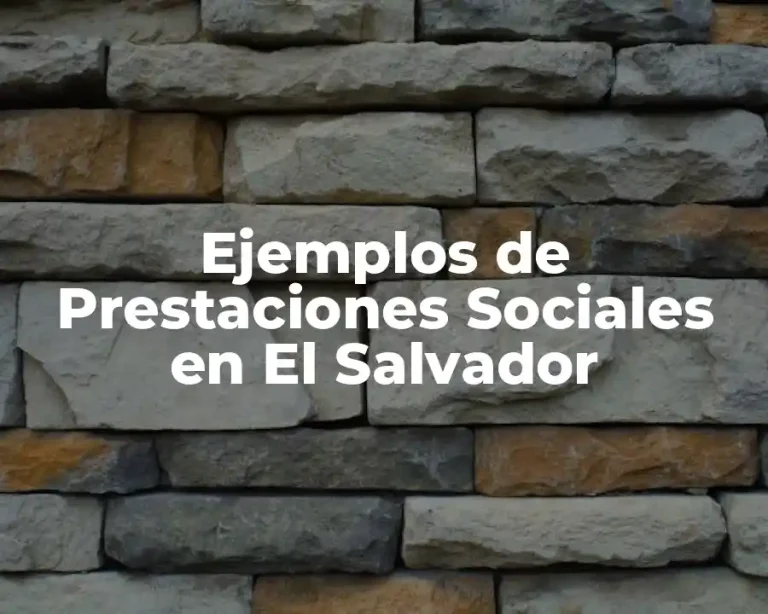 Ejemplos de Prestaciones Sociales en El Salvador