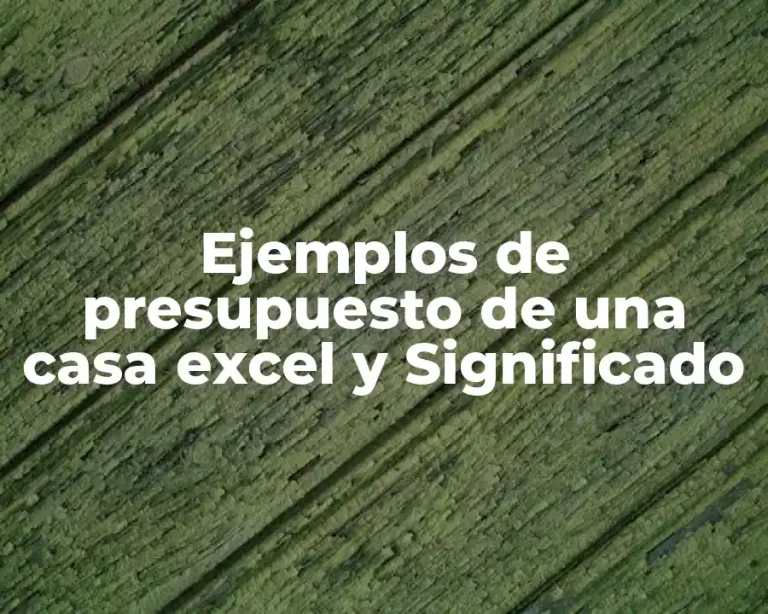 Ejemplos de presupuesto de una casa excel y Significado
