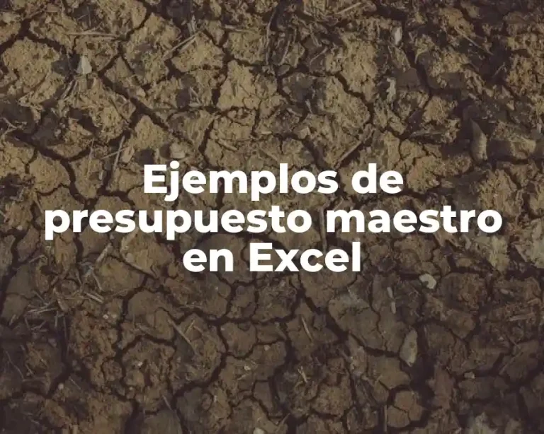 Ejemplos de presupuesto maestro en Excel