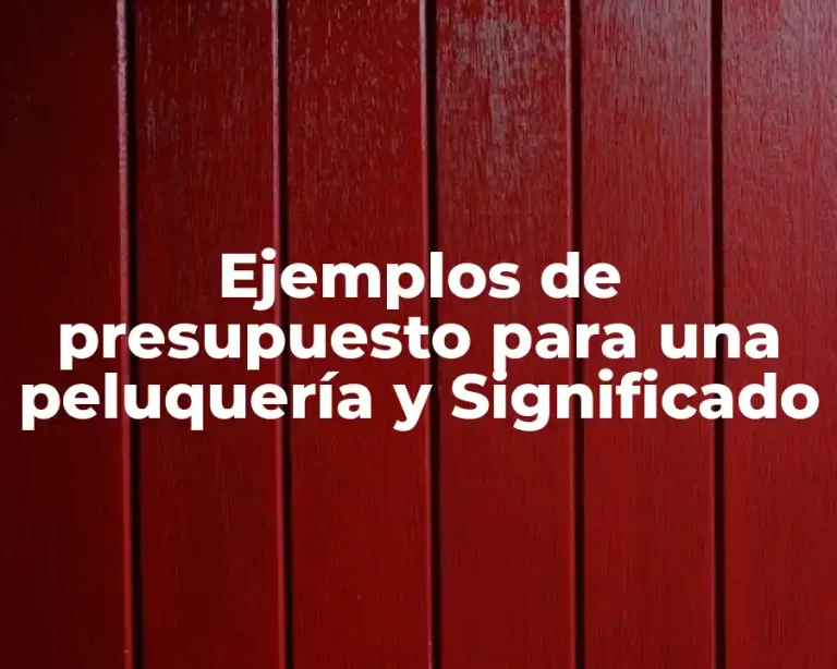 Ejemplos de presupuesto para una peluquería y Significado