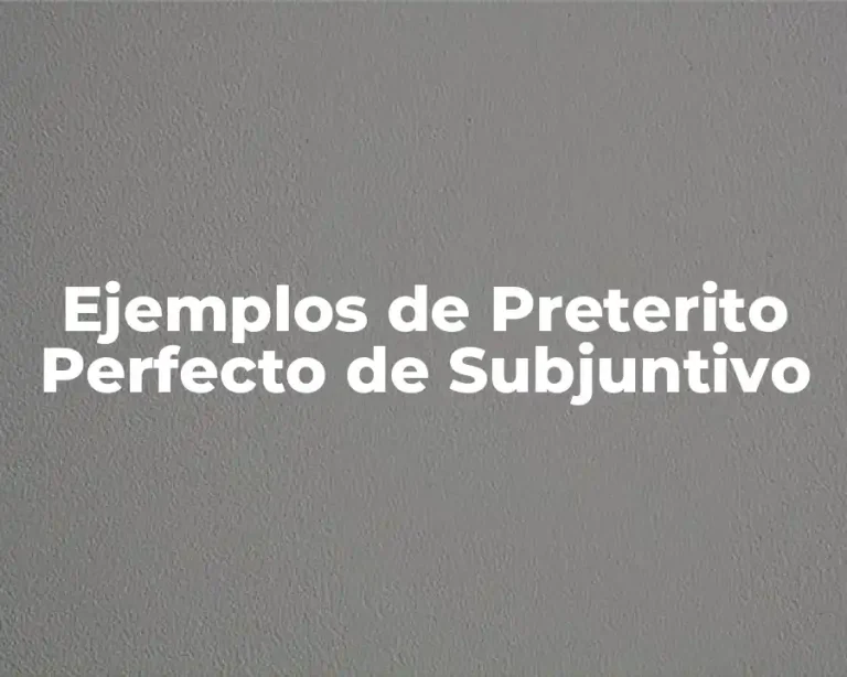 Ejemplos de Preterito Perfecto de Subjuntivo