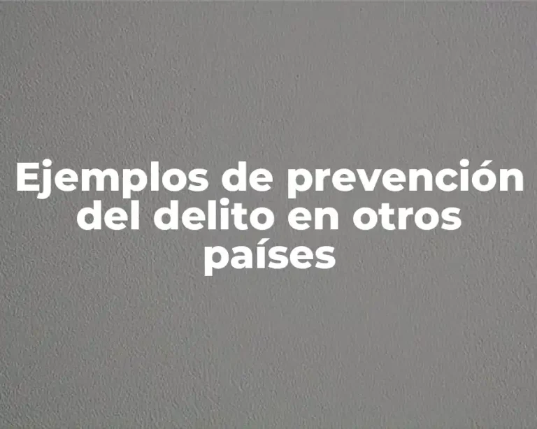 Ejemplos de prevención del delito en otros países