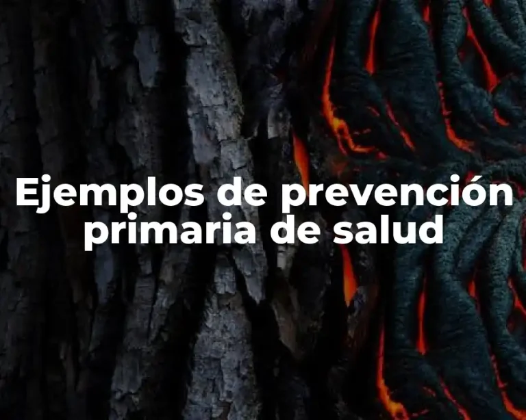 Ejemplos de prevención primaria de salud
