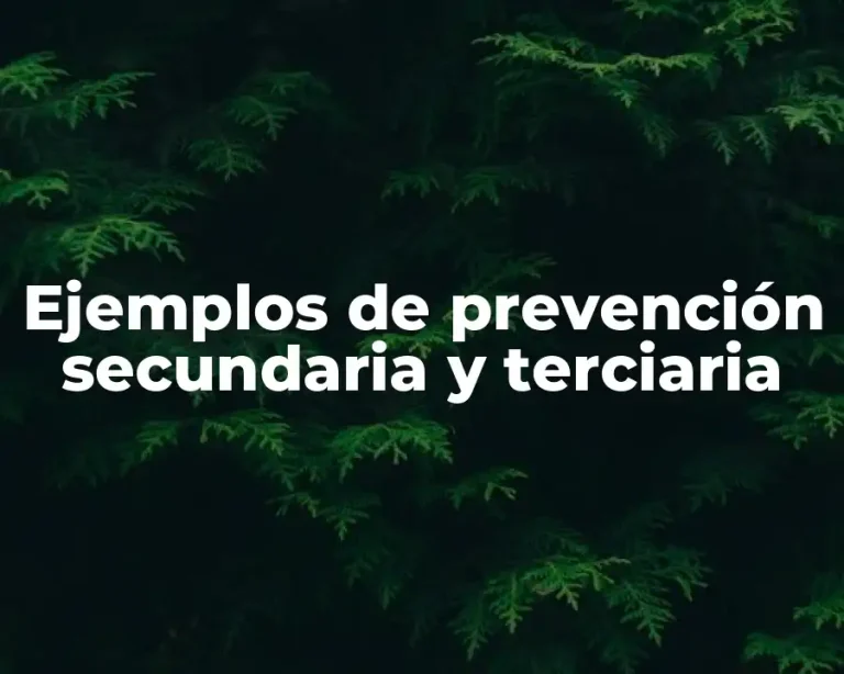 Ejemplos de prevención secundaria y terciaria
