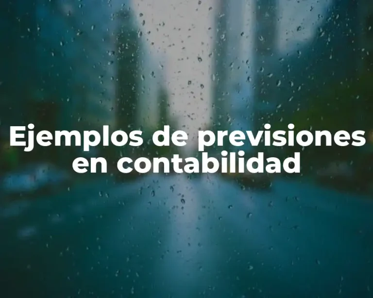 Ejemplos de previsiones en contabilidad