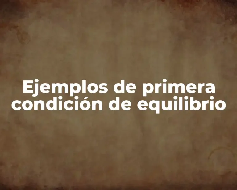 Ejemplos de primera condición de equilibrio