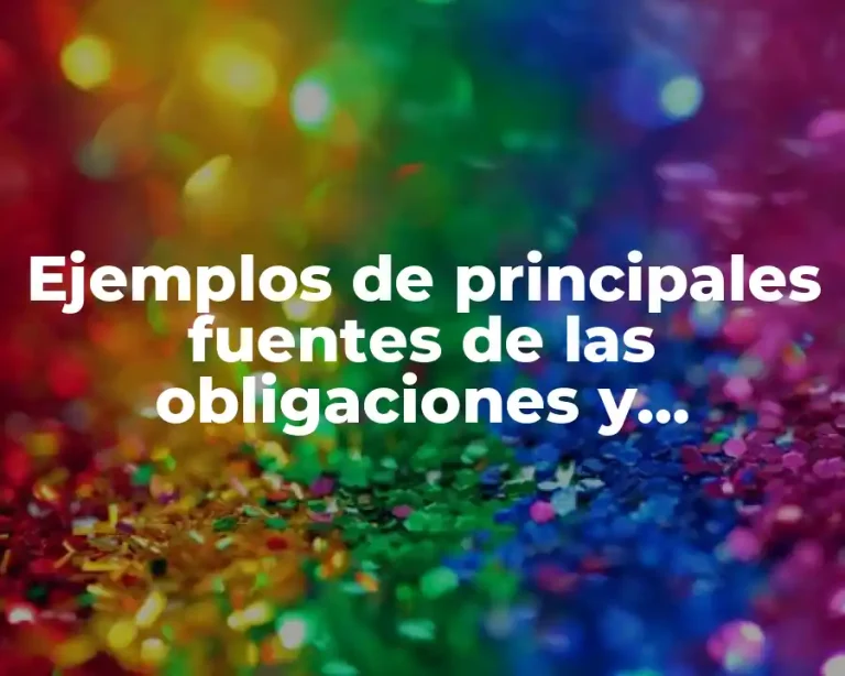 Ejemplos de principales fuentes de las obligaciones y Significado
