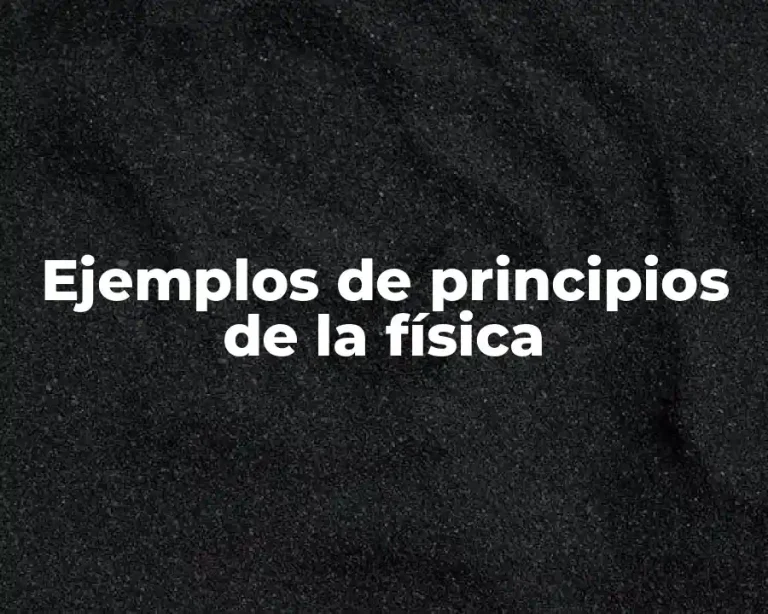 Ejemplos de principios de la física