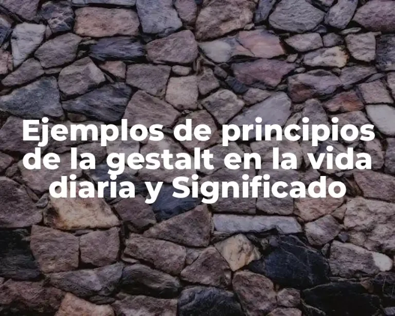 Ejemplos de principios de la gestalt en la vida diaria y Significado
