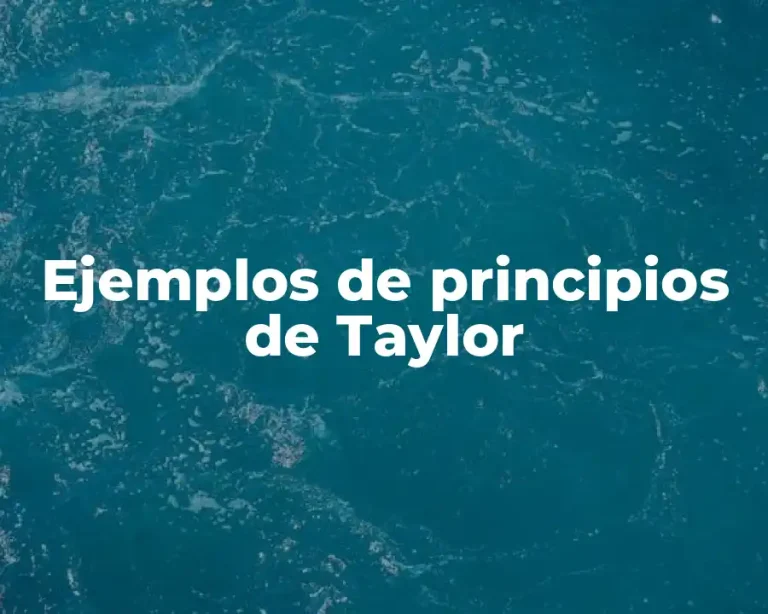 Ejemplos de principios de Taylor