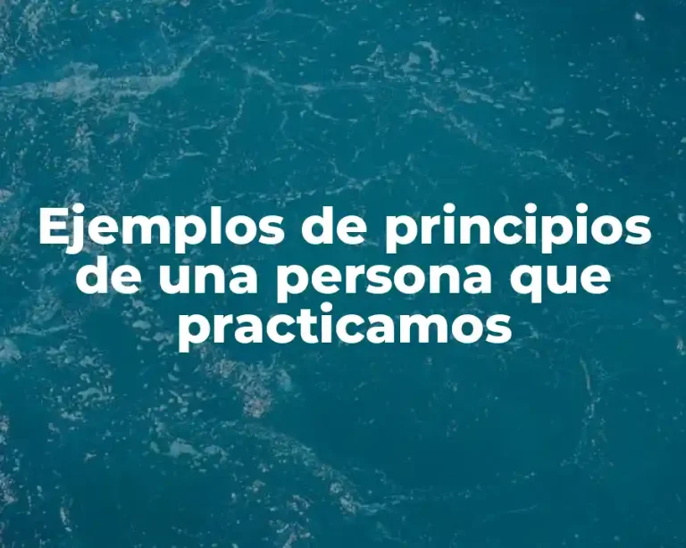 Ejemplos de principios de una persona que practicamos