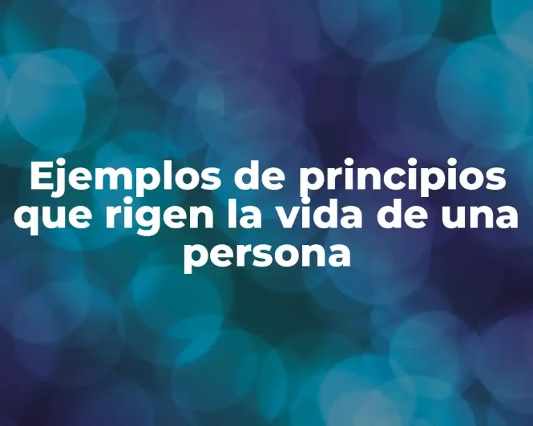 Ejemplos de principios que rigen la vida de una persona