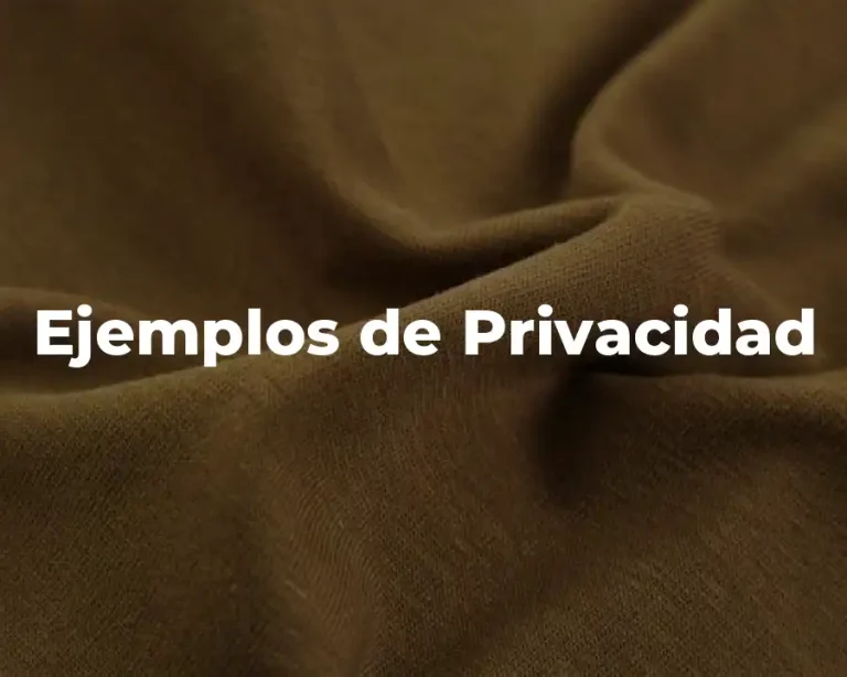 Ejemplos de Privacidad