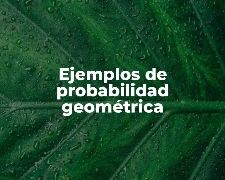 Ejemplos de probabilidad geométrica