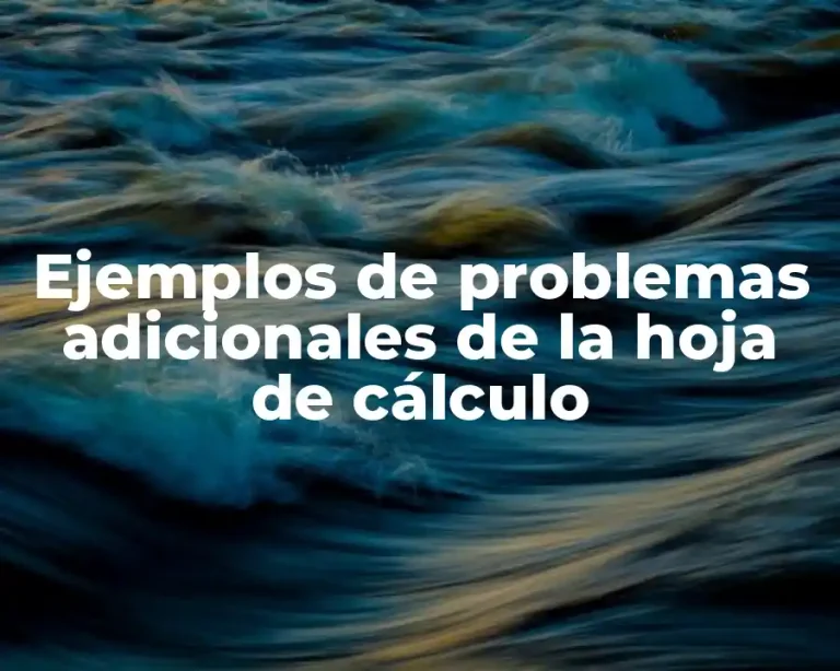 Ejemplos de problemas adicionales de la hoja de cálculo