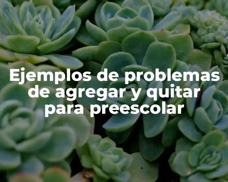 Ejemplos de problemas de agregar y quitar para preescolar