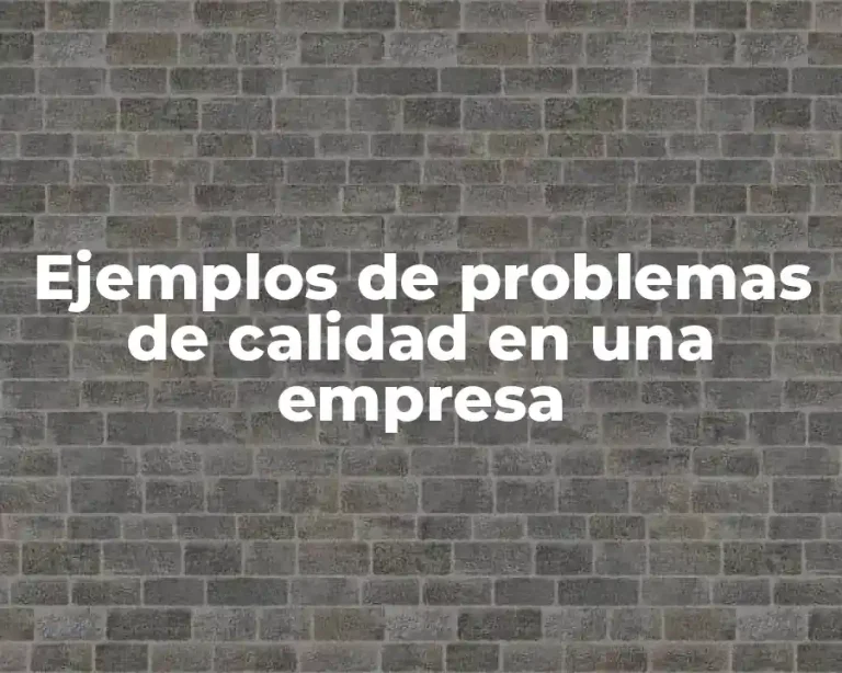 Ejemplos de problemas de calidad en una empresa
