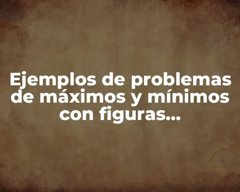Ejemplos de problemas de máximos y mínimos con figuras geométricas y Significado