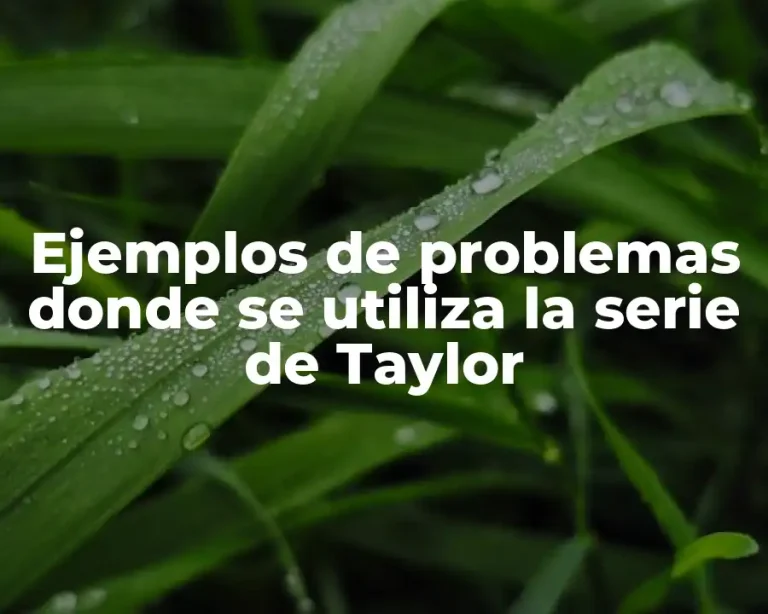 Ejemplos de problemas donde se utiliza la serie de Taylor