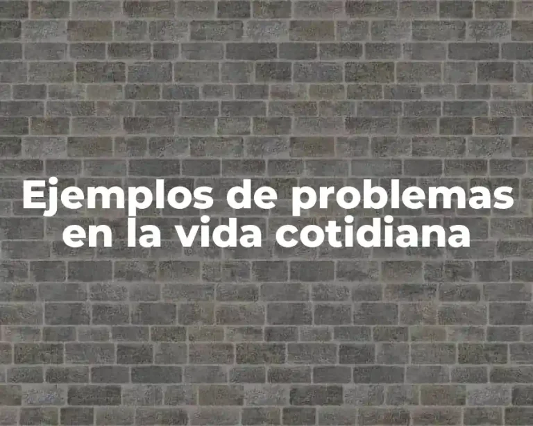 Ejemplos de problemas en la vida cotidiana