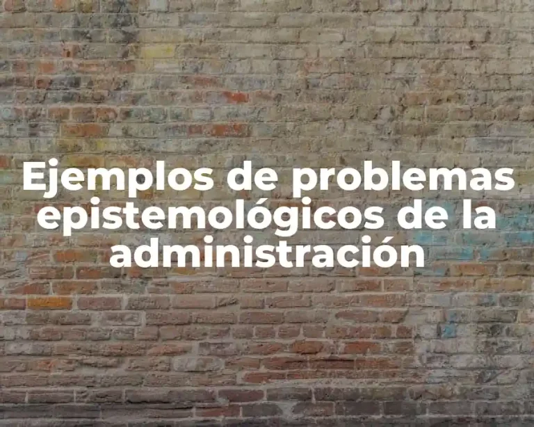 Ejemplos de problemas epistemológicos de la administración