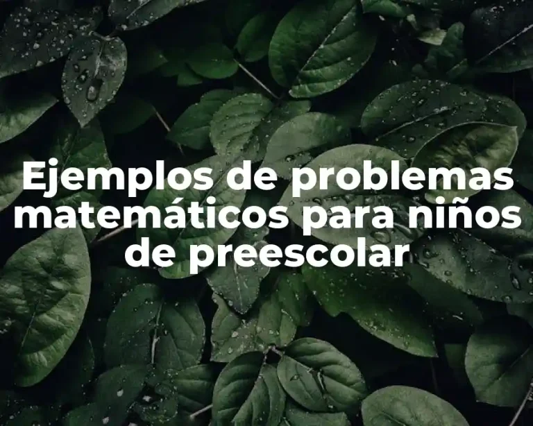 Ejemplos de problemas matemáticos para niños de preescolar