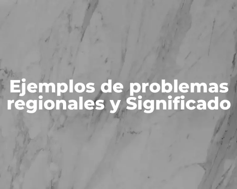 Ejemplos de problemas regionales y Significado