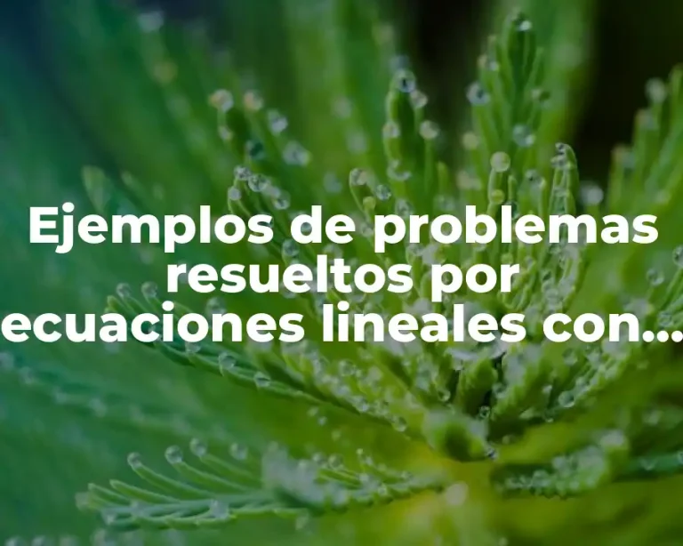 Ejemplos de problemas resueltos por ecuaciones lineales con una incognita
