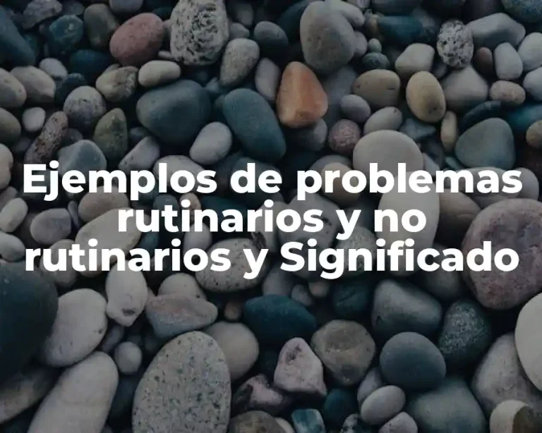 Ejemplos de problemas rutinarios y no rutinarios y Significado