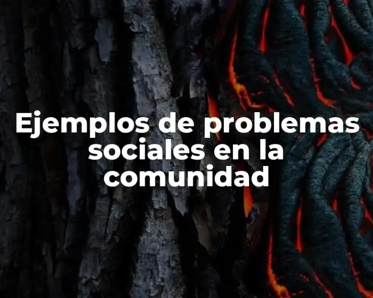 Ejemplos de problemas sociales en la comunidad