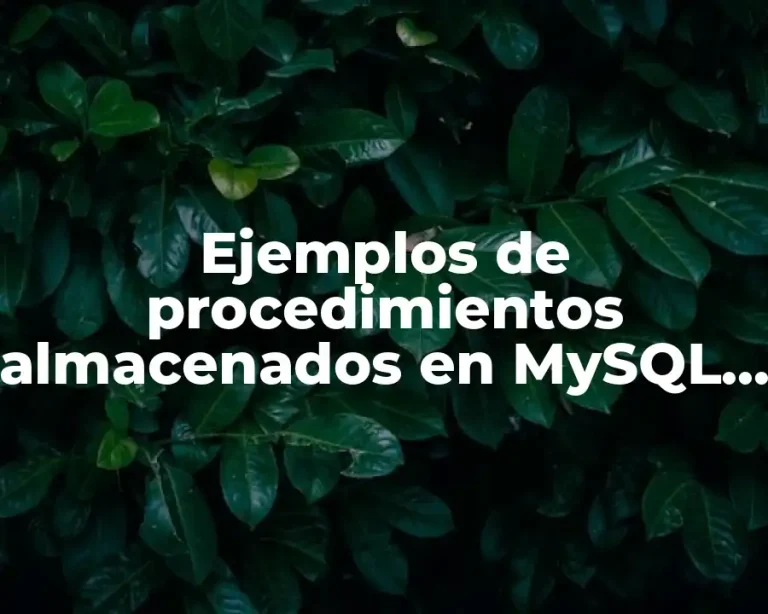 Ejemplos de procedimientos almacenados en MySQL y Significado