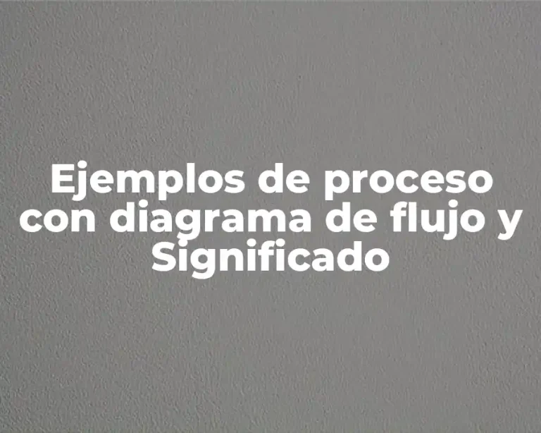Ejemplos de proceso con diagrama de flujo y Significado