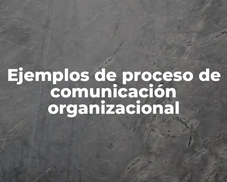 Ejemplos de proceso de comunicación organizacional