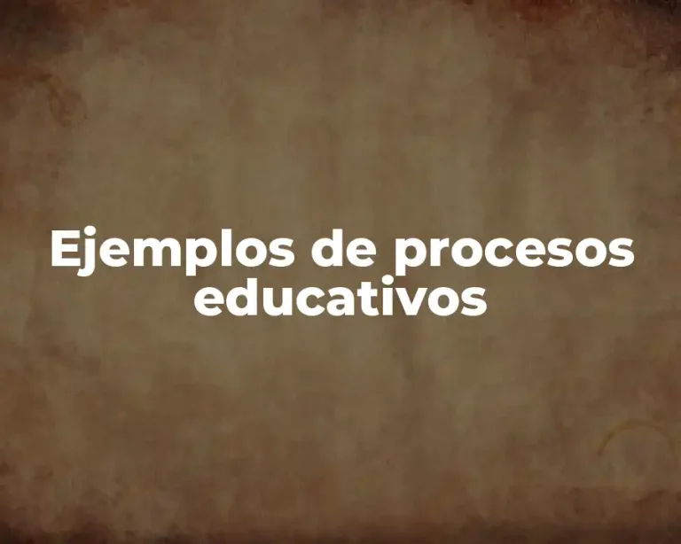 Ejemplos de procesos educativos