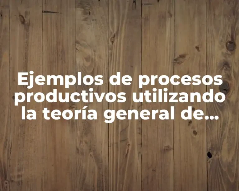 Ejemplos de procesos productivos utilizando la teoría general de sistemas