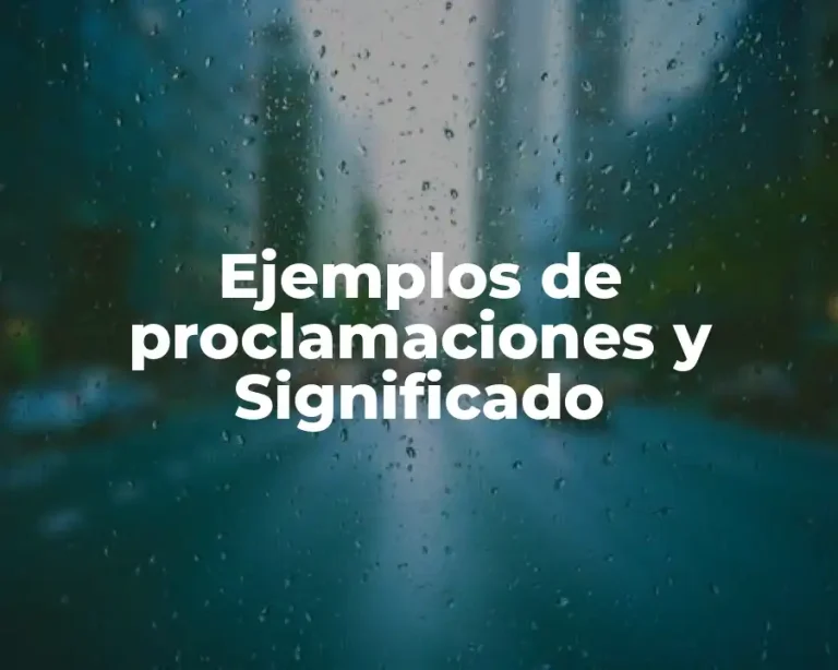 Ejemplos de proclamaciones y Significado