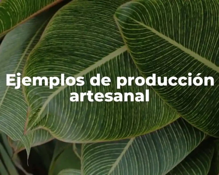 Ejemplos de producción artesanal
