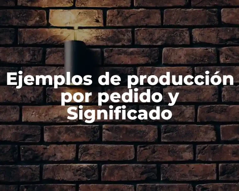 Ejemplos de producción por pedido y Significado