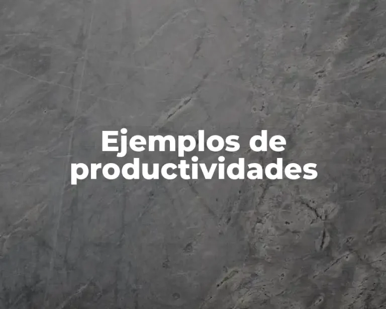 Ejemplos de productividades