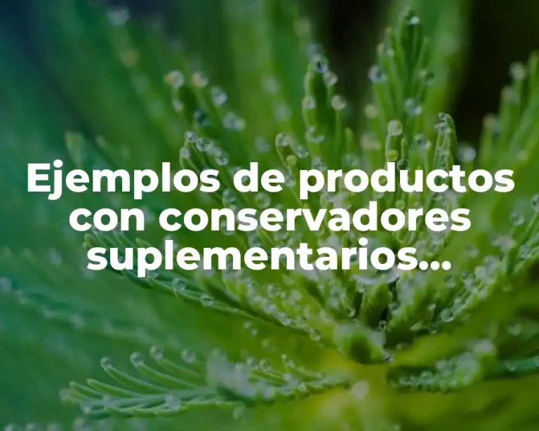 Ejemplos de productos con conservadores suplementarios alimenticios